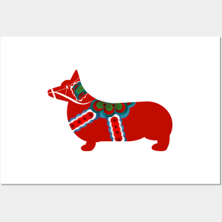 Dala Corgi - Swedish Dala Horse Posters and Art